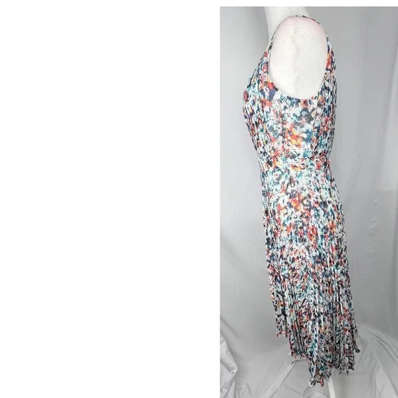 Anthropologie Plenty by Tracy Reese Dress 4 Morgan Multi Speckle Pleated Hi Low - Picture 9 of 11